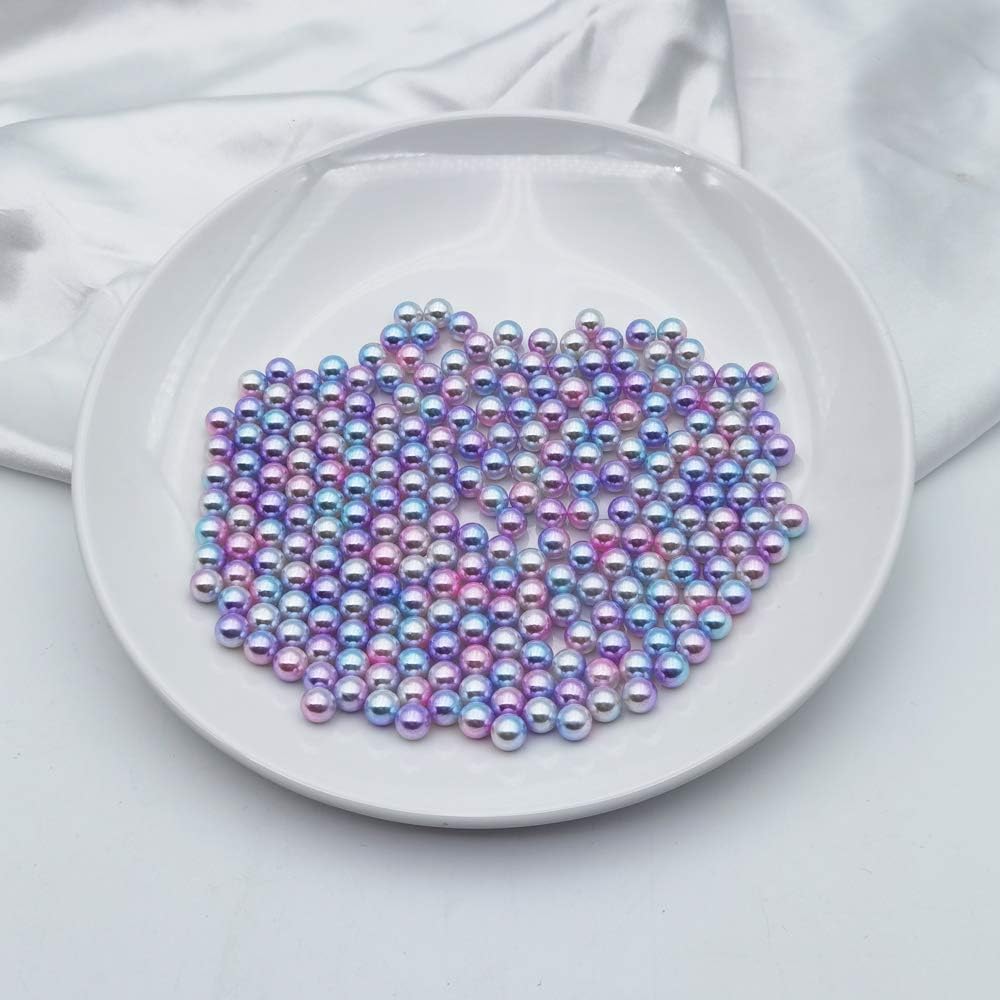 INSPIRELLE 1100 Pieces Gradient Undrilled ABS Art Faux Pearls for Vase Fillers, 8mm Pink-Lilac No Hole Makeup Beads Mermaid Imitation Round Pearl Beads for Table Scatter Home Wedding Decoration - Image 2