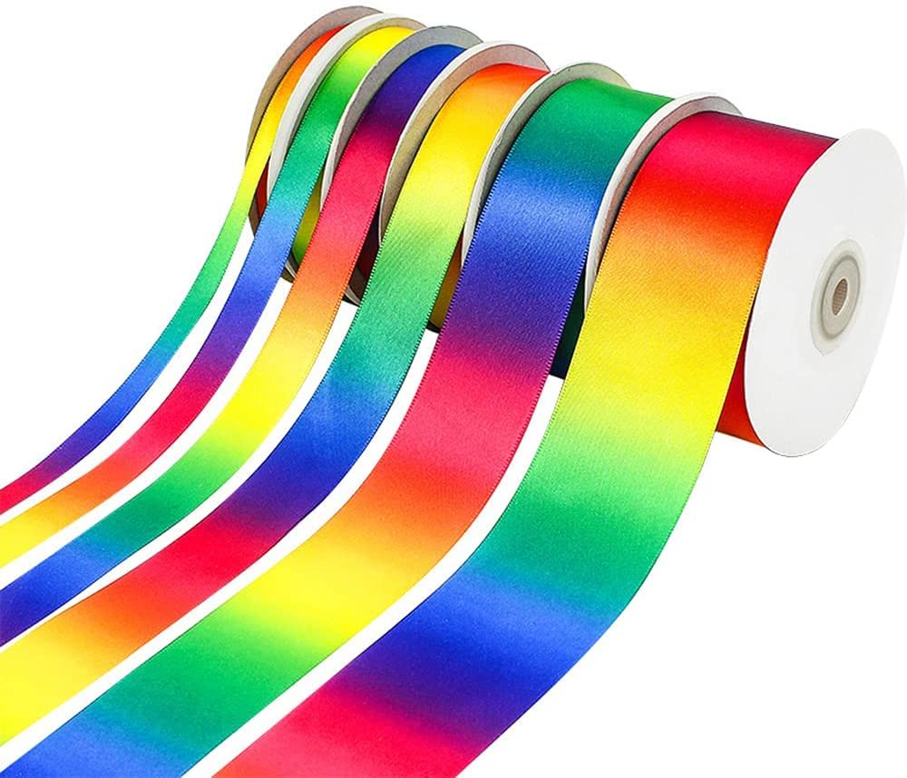 Nastro Double Face Arcobaleno 10m X 40mm – Decorativo In Poliestere Per Craft, Regali E Festa LGBT+ Pride - 4