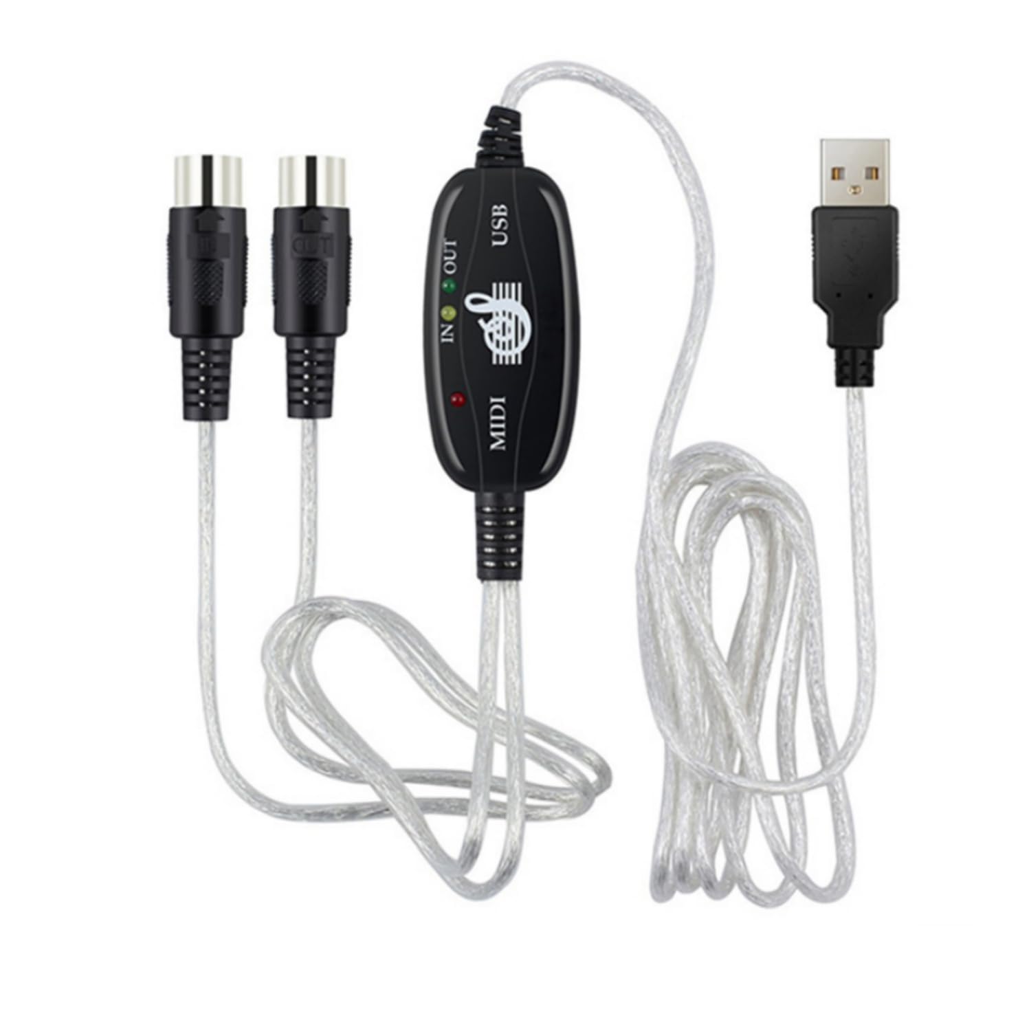 SKEIDO Audio cable Keyboard to PC USB MIDI Cable Converter PC to Music Keyboard Cord USB IN-OUT MIDI Interface Cable