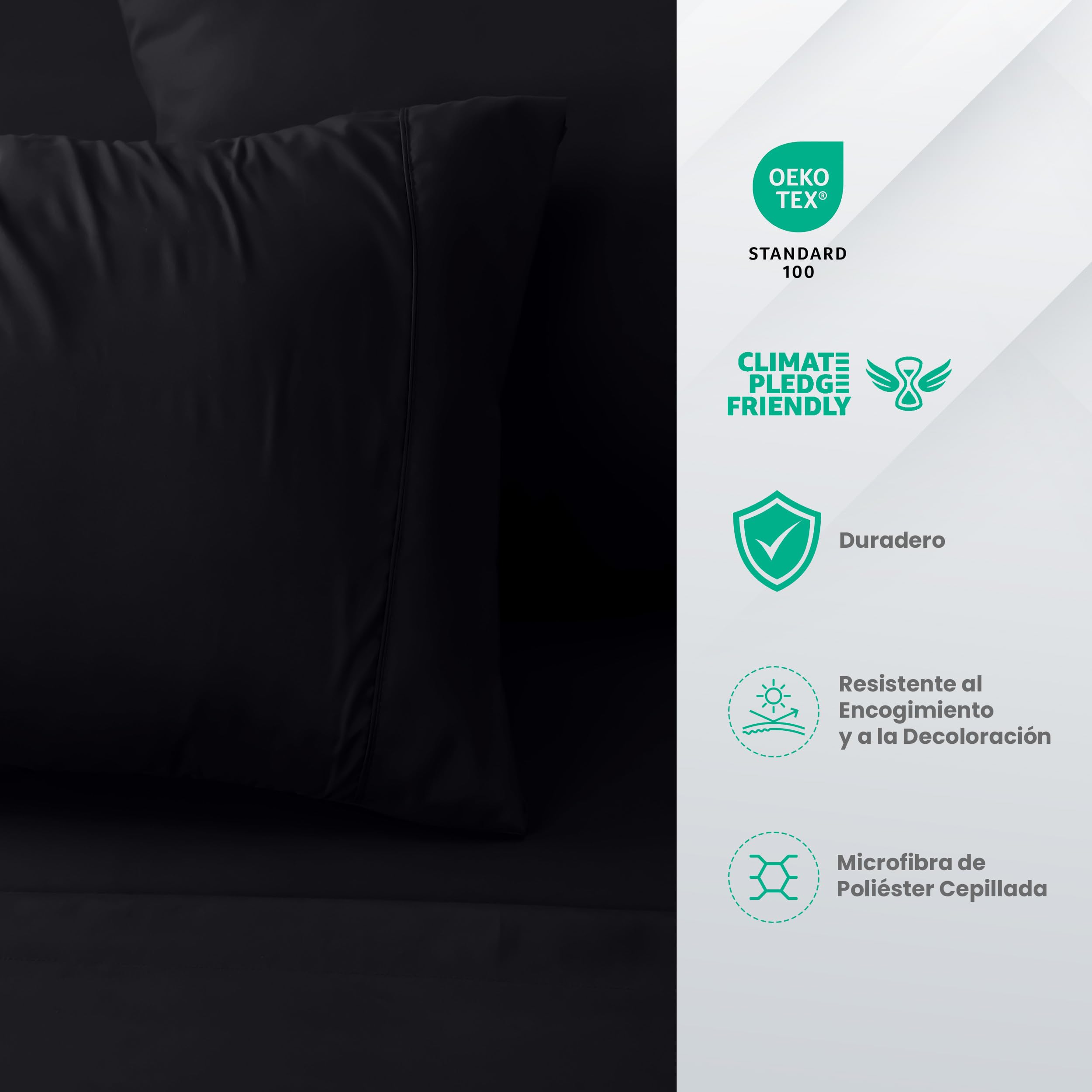 Utopia Bedding Juego de Sabanas 4 Piezas 135x190 - Poliéster Microfibra Cepillada - Oeko-Tex Certificado - Sábana Bajera, Sábana Plana y 2 Fundas de Almohada 50x75 (Cama 135, Gris) — view 152