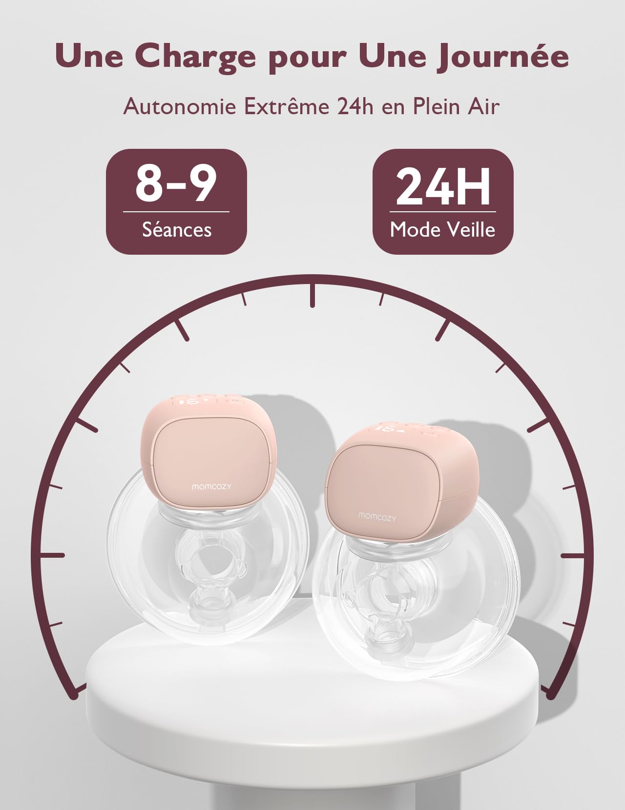 Momcozy S9 Pro Tire Lait Electrique Actualisé, Tire-lait Mains Libres Avec Batterie à Longue Durée et écran LED, Tire Lait Portable Avec 2 Modes et 9 Niveaux - 24mm (Rose, 1 Pack)