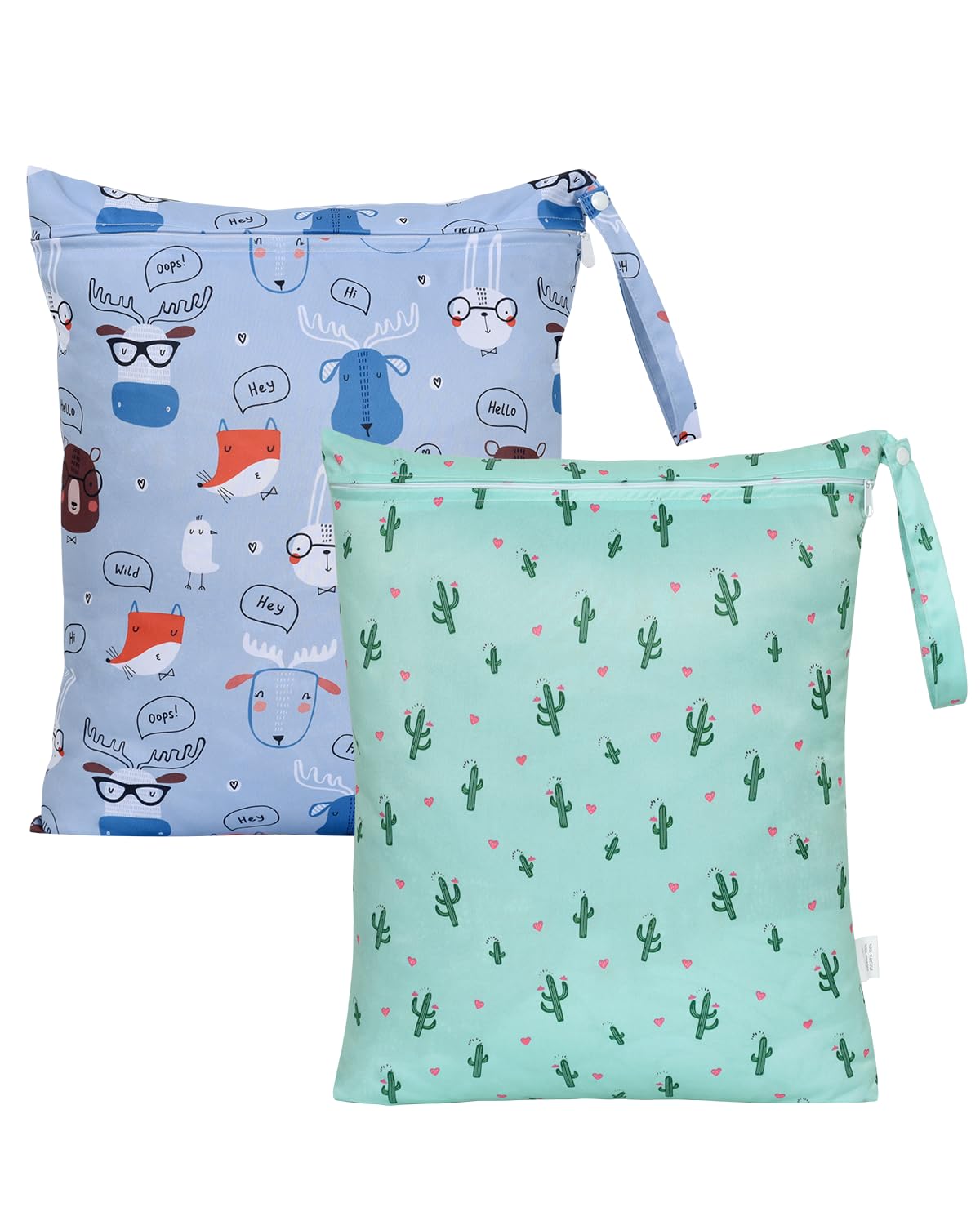OTraki 2 Stück Wetbag Kindergarten, 40X50cm Nasstasche Windel Taschen Schwimmsachen Nassbeutel Nasse und Trocken Wickeltasche Wasserdicht für Kleinkind Reisen Gym Strand Pool