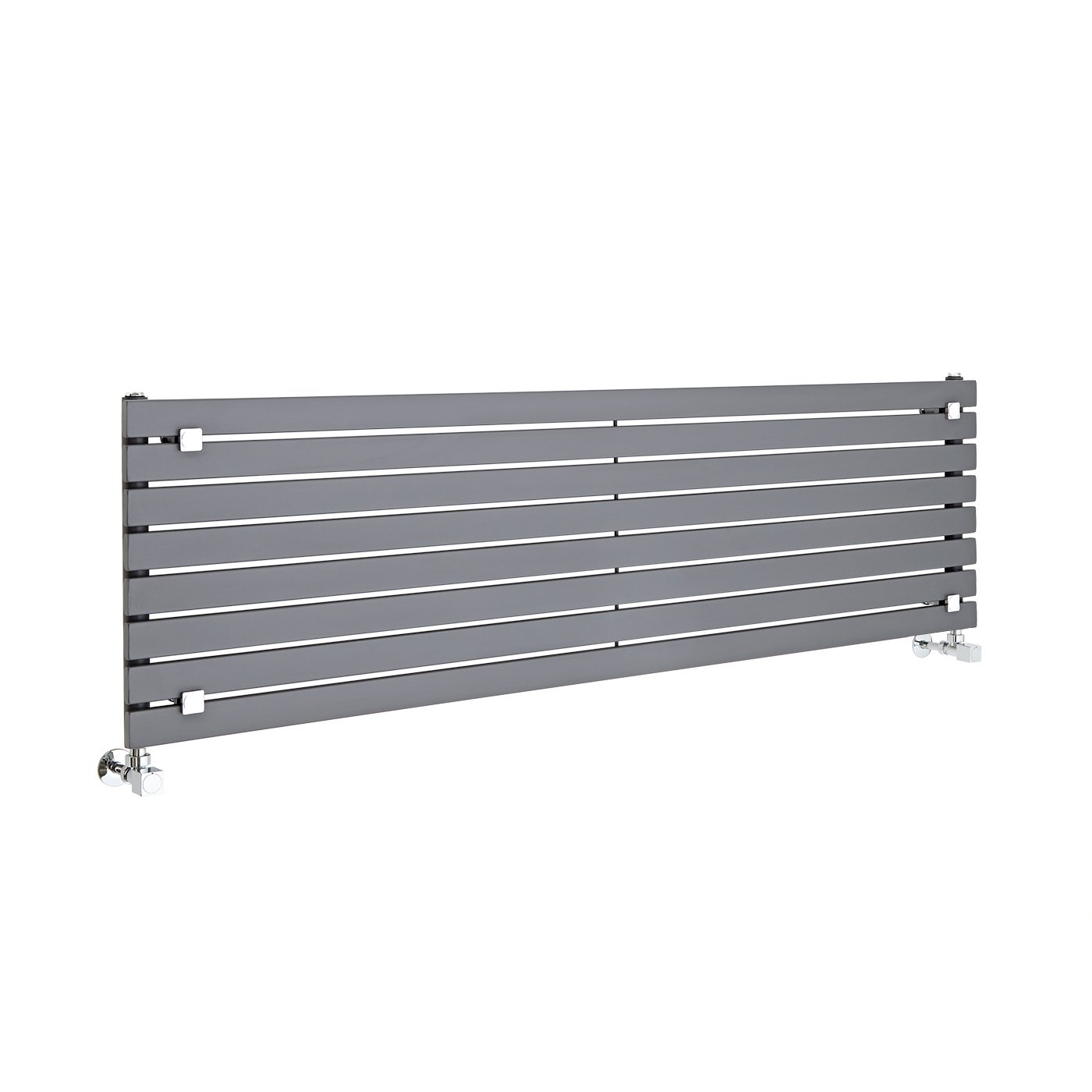 Milano Anthracite Capri Horizontal Single Flat Panel Radiator - 472Mm X 1600Mm