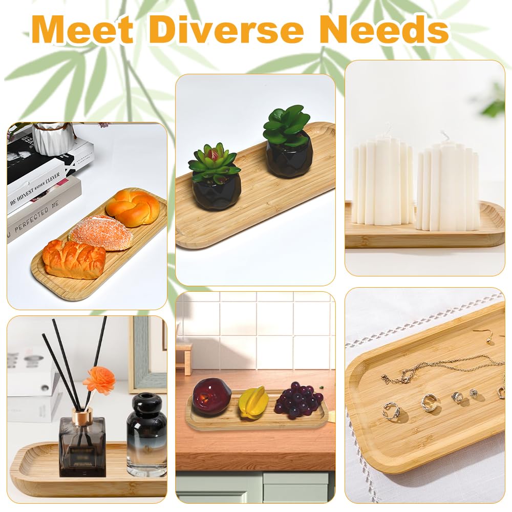 Vassoio In Bambù Rettangolare 30x13cm - Per Cucina, Sottobicchieri, Organizzazione - Foto 5