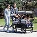 Jeep Wrangler Deluxe 4 Seater Stroller Wagon by Delta Children - Premium Quad Stroller Wagon for 4 Kids with Convertible Seats, Adjustable Push/Pull Handles, Removable Canopy & Flat Fold, Grey