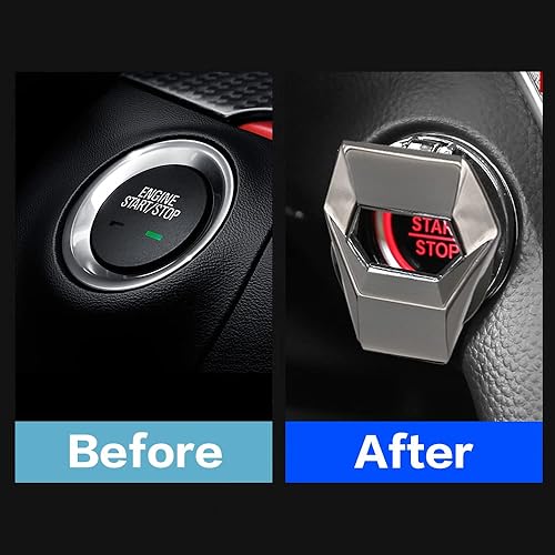 Miniatura 3 de Cubierta de botón de arranque del motor, decoración de interruptor de automóvil, aleación de aluminio antiarañazos (gris oscuro)