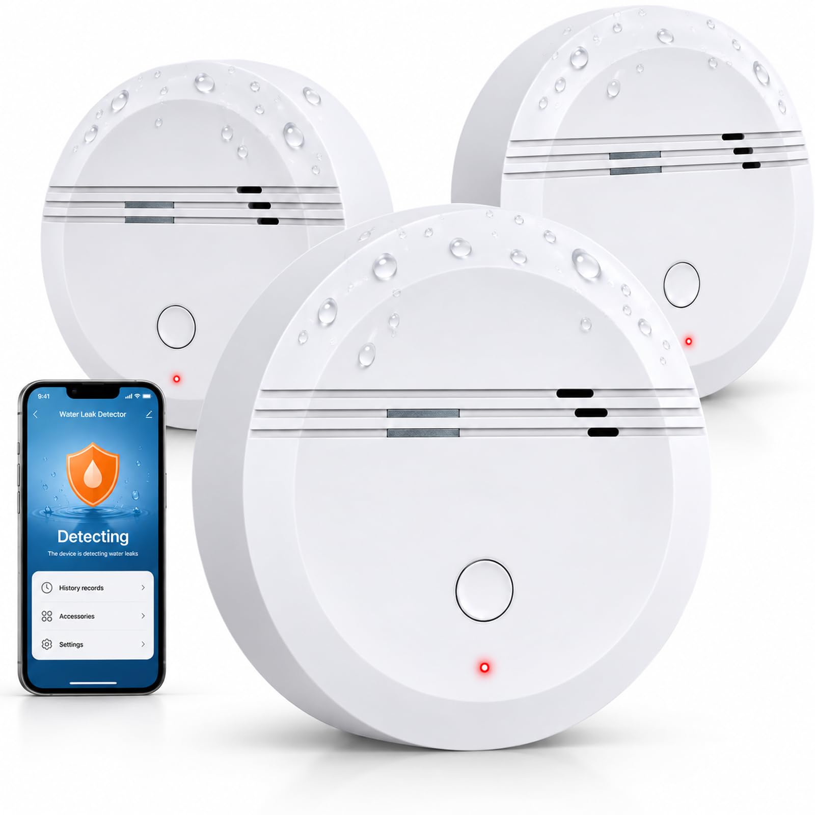 KERUI Upgrade WLAN Wassermelder mit 3 Lautstärkestufen