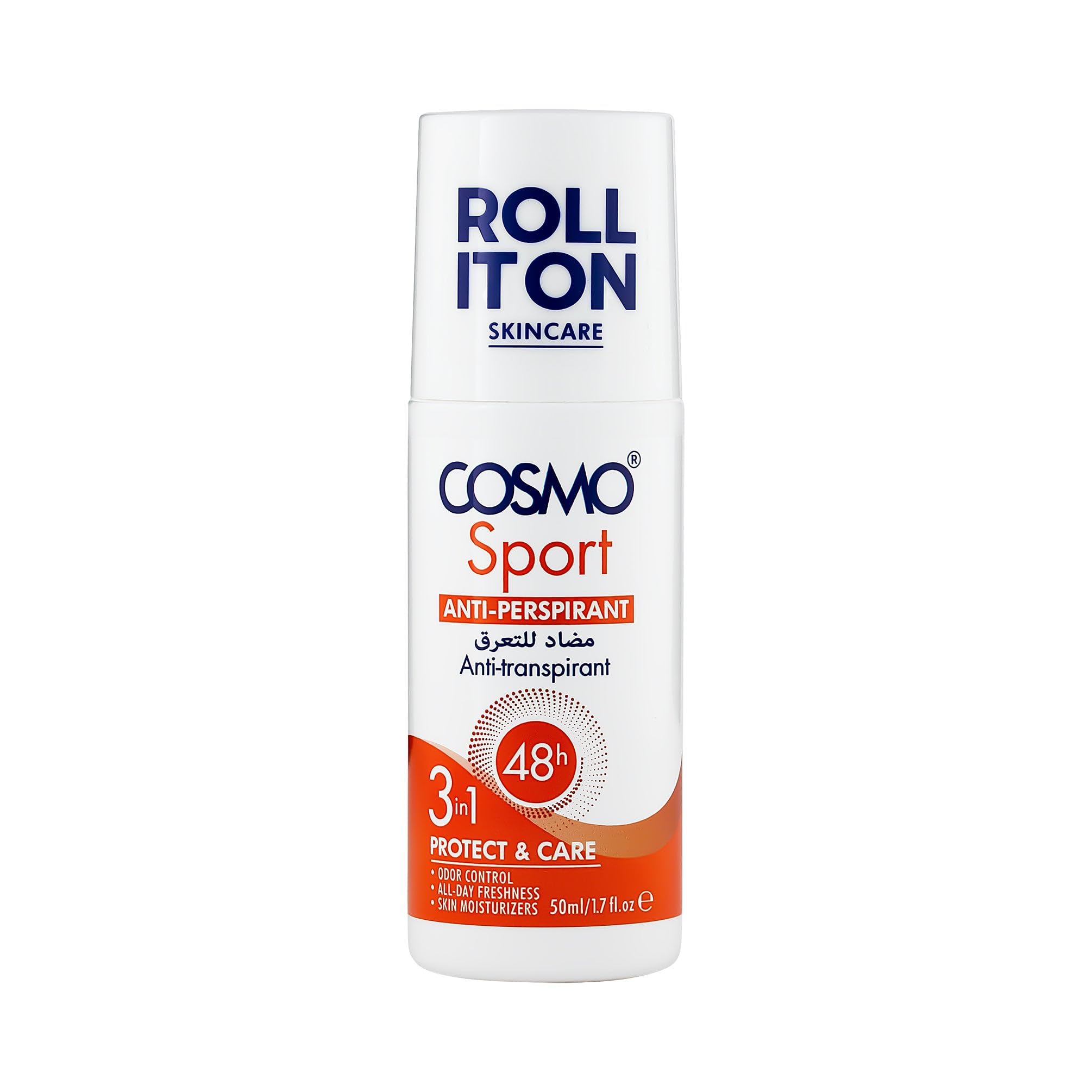 Cosmo Sport Anti-Perspirant Roll It On 50ml, 3 in 1 Protect Care for Men and Women, Skin Moisturizers, All Day Freshness,48 Hours, Suitable for All Skin Types-image-19