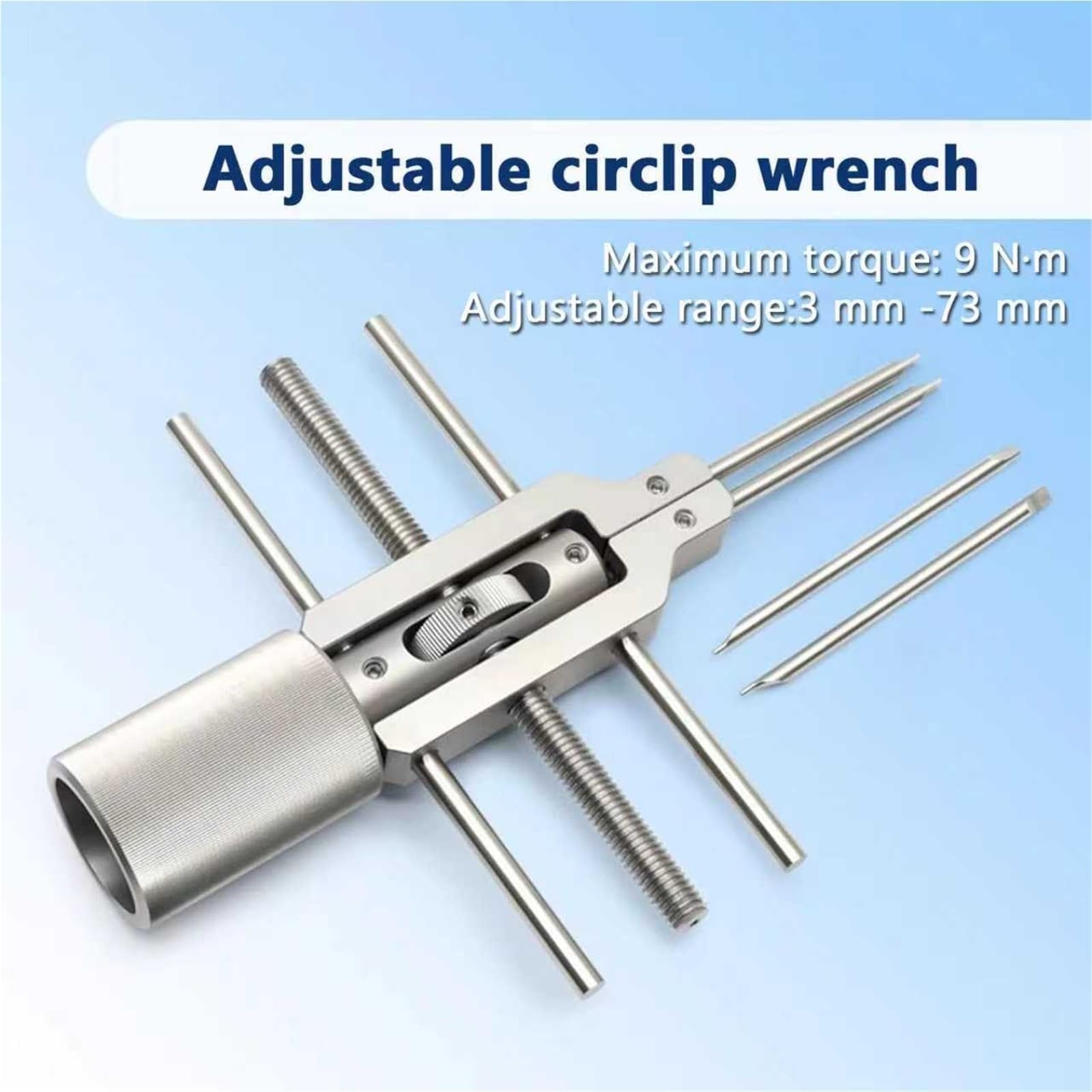 Optischer Sprengringschlüssel, verstellbarer 3-73 mm Bereich für Spiegelring-Installation und Entfernung, ideal für Mechaniker und Labor