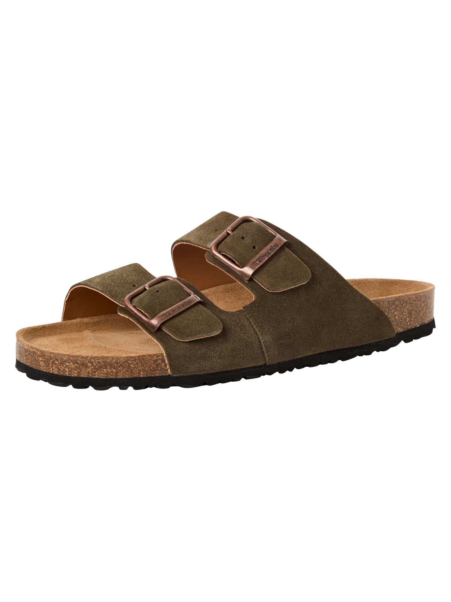 Tamaris Men's footbed slide leather flat green 6.5 UK