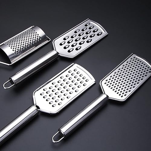 Miniatura 7 de Rallador de acero inoxidable para cortador de agujeros de cocina para papas, jengibre y queso, mango antideslizante para seguridad esencial para el