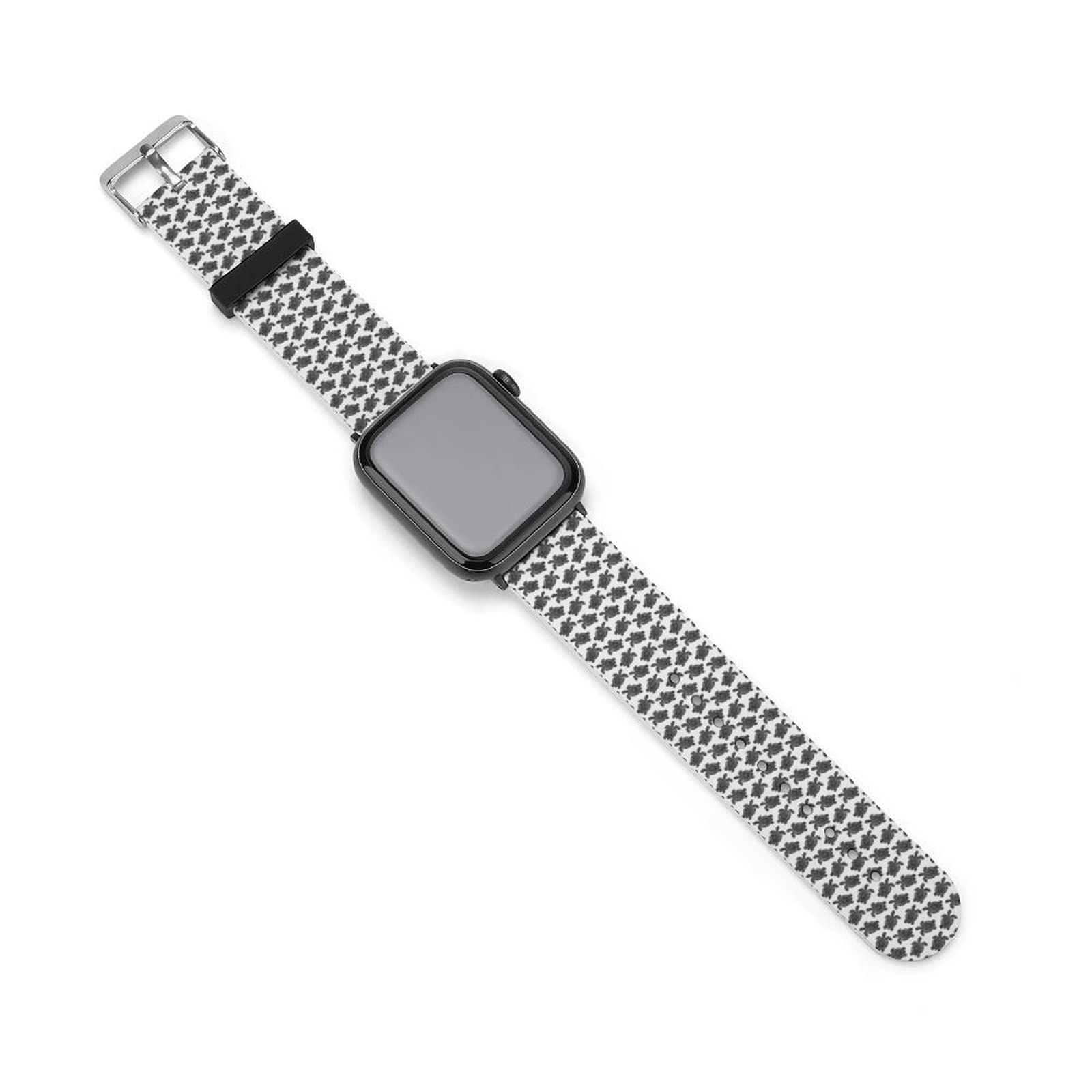 Sea Turtle Print Watch Strap Replacement Silicone Band Compatible For Apple Iwatch 38-40mm Or 42-44mm