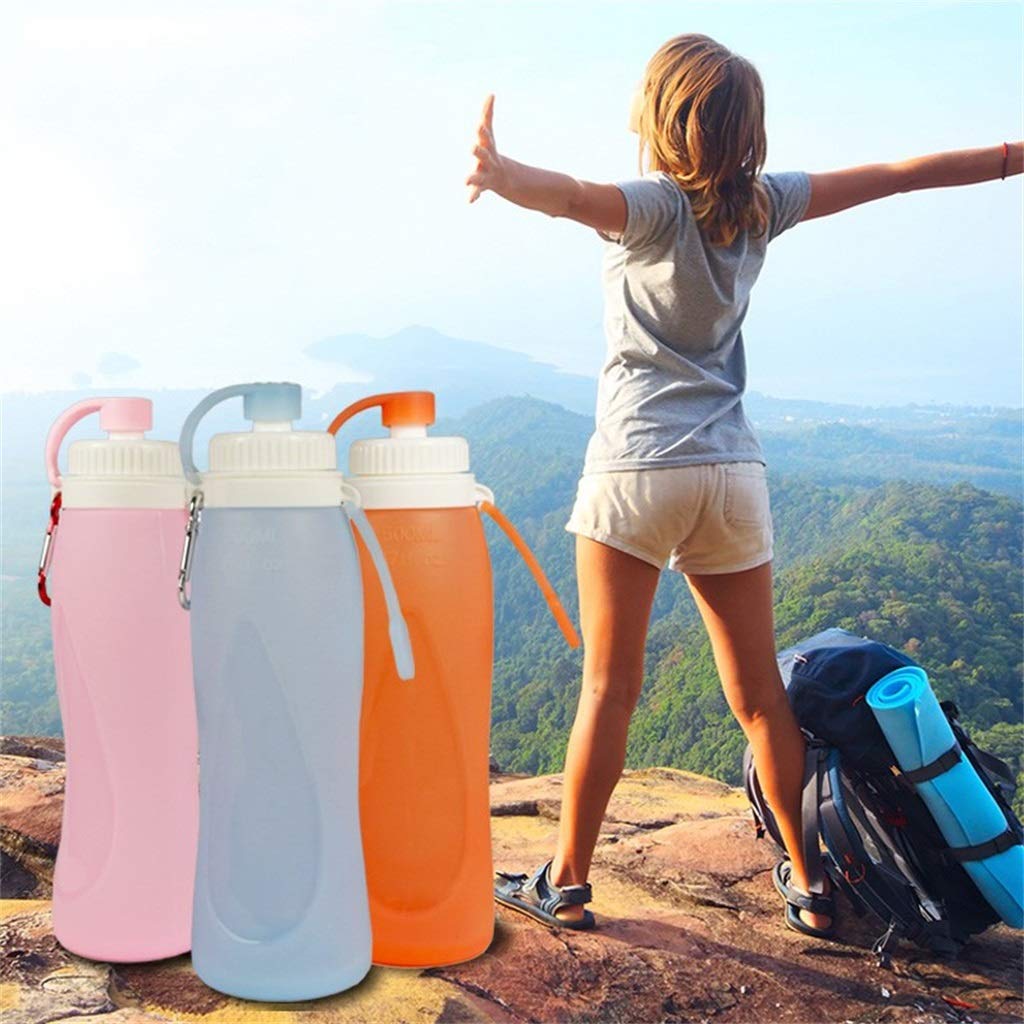 Faltbare Wasserflasche, 500 Ml Kieselgel Tragbar Weichwasserbeutel Benutzt for Outdoor-Sportarten