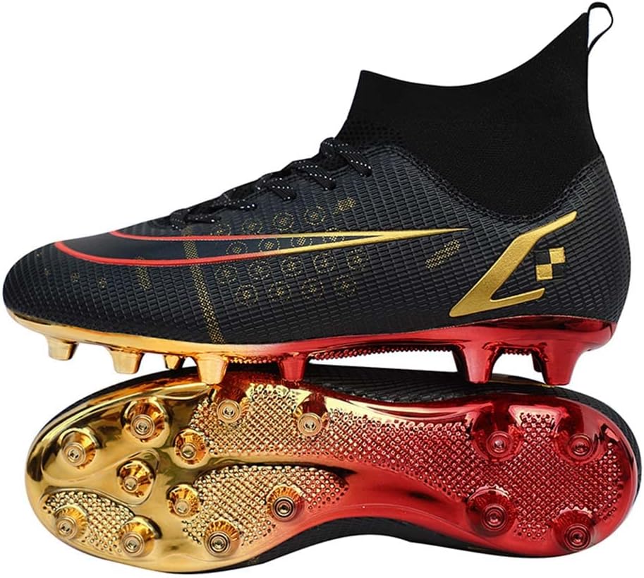 HESBITEULMens Athletic Outdoor Indoor Comfortable Soccer Shoes Boys Football Student Cleats Sneaker Shoes High Gripping Power