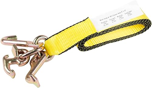 Miniatura 9 de Mytee Products Paquete de 4 correas de cabrestante de recuperación de 2 pulgadas x 8 pies con gancho de racimo RTJ
