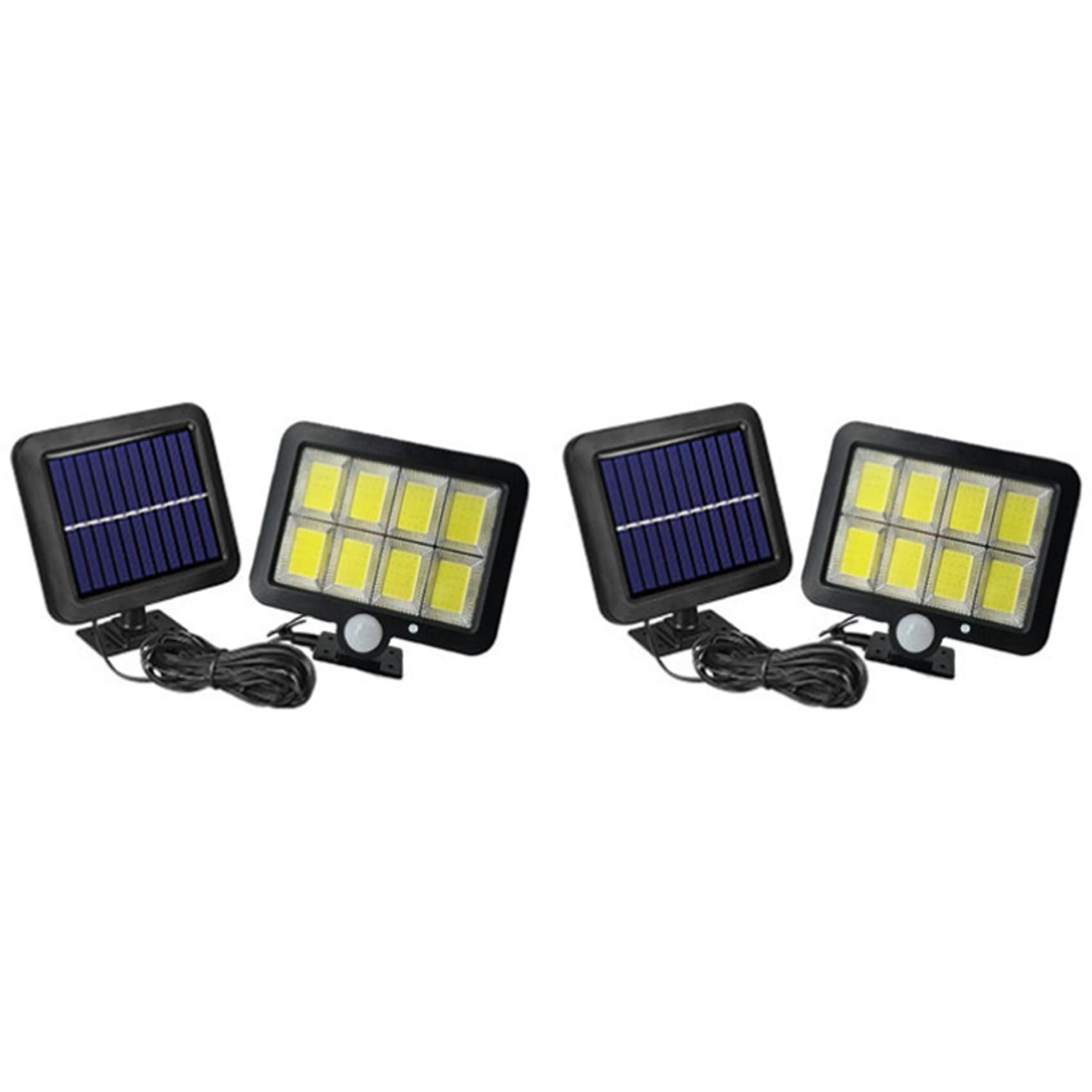 Hndhbfgrt 2X 160 COB Solar Powered Light Outdoor Motion Sensor Sunlight Wall Lamp for Garden Garage Driveway Porch Fence
