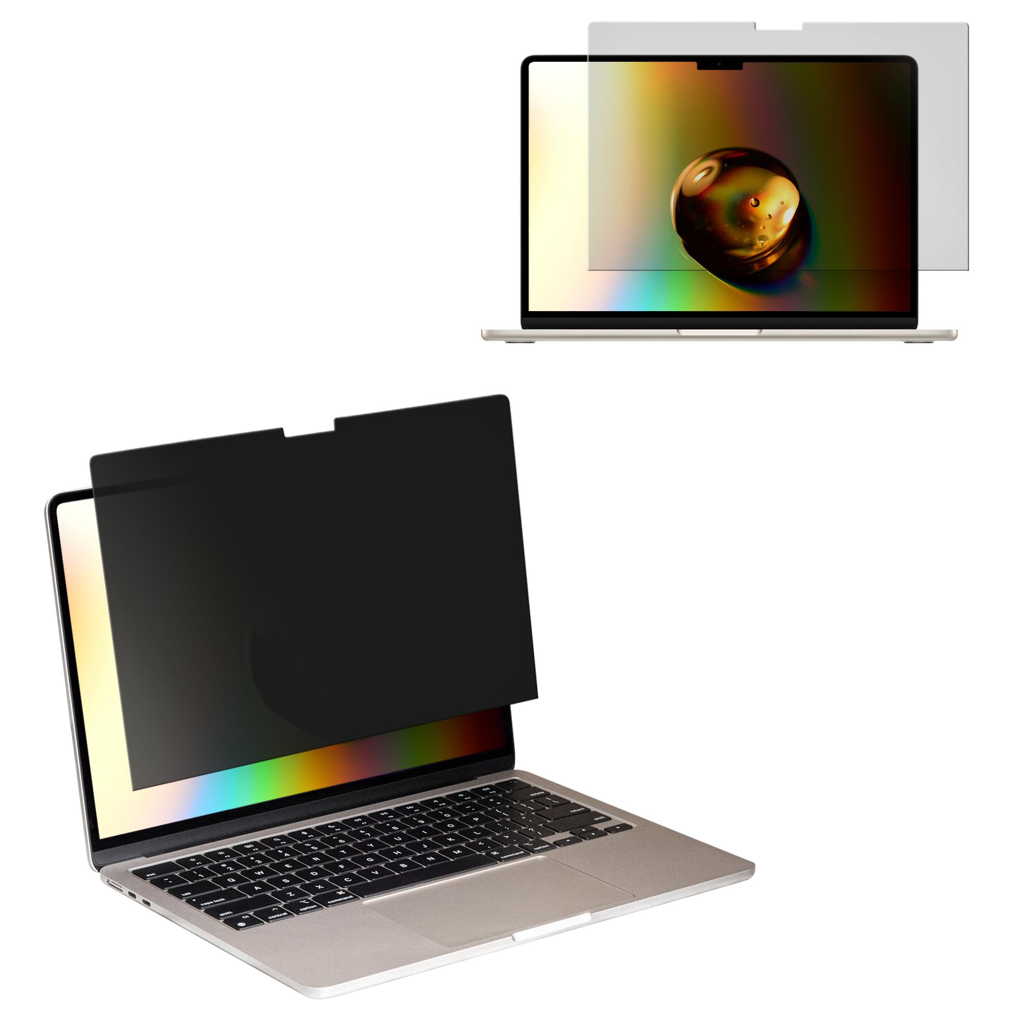kwmobile Pellicola Privacy per Apple MacBook Air 13 M4 2025 A3240 - Privacy Screen per Laptop - Filtro Schermo Protettivo Rimovibile - Filtro Anti Luce Blu