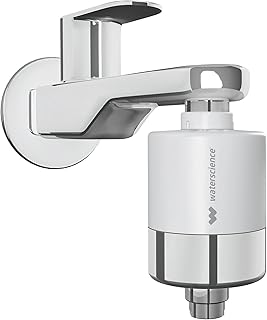 WaterScience CLEO Hard Water Softener for Tap and Shower | Shower Filter for Bathroom | Hard Water Filter for Tap | for Borewell/Tanker Water - CLEO-SFU-423