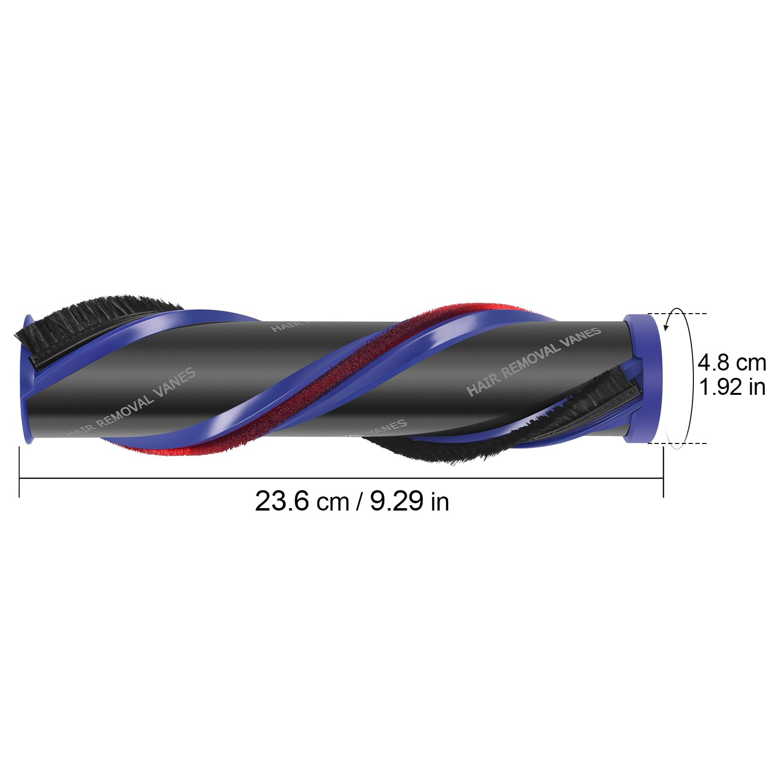 FUNTECK Rodillo de cepillo de repuesto con tapa de extremo para Dyson V11 V15 Detect Torque Drive, barra de cepillo de alto par con número de pieza de repuesto de 3 puntas 971655-01