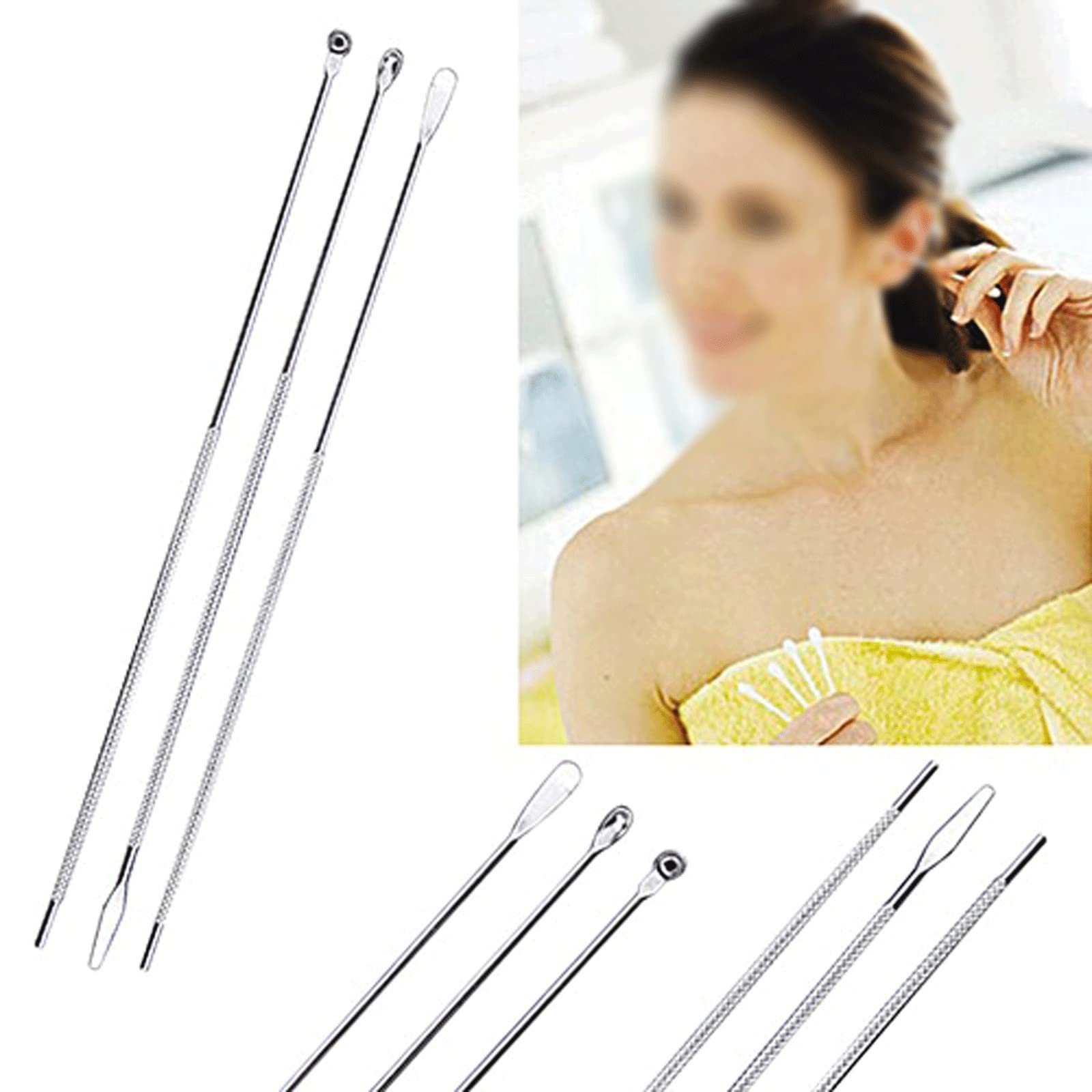 Produits d'élimination du cérumen Ensemble de Cure-Oreilles en Acier Inoxydable Dissolvant de Cire de Cure-Oreille Dissolvant de Curette de