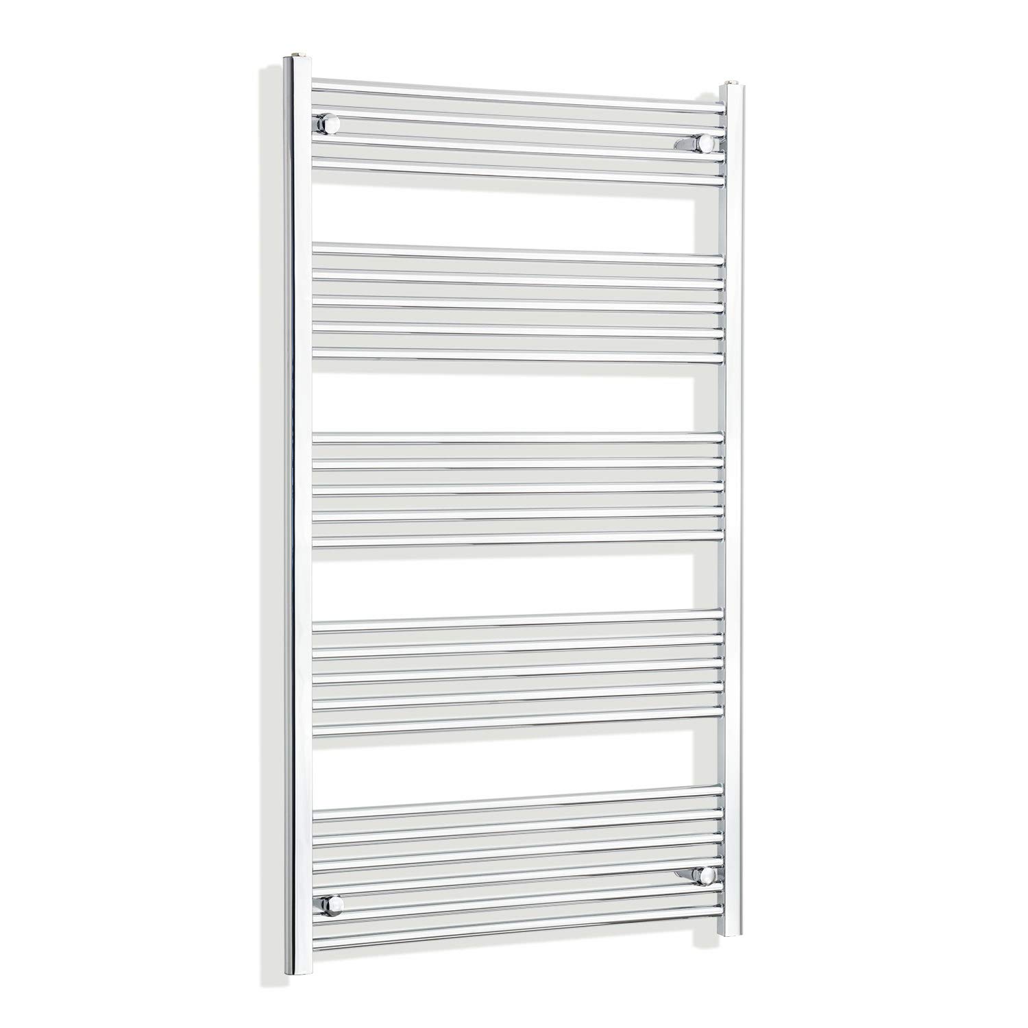 Companyblue 750mm Wide Chrome Heated Towel Rail Radiator Flat/Straight Ladder for Stylish Bathroom (750 x 1400 mm)