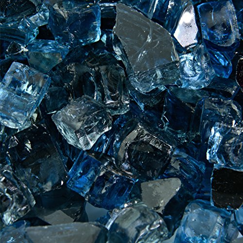 Kenai Blue - Fire Glass Blend For Indoor And Outdoor Fire Pits Or Fireplaces | 10 Pounds | 1/2 Inch, Reflective #TOP1