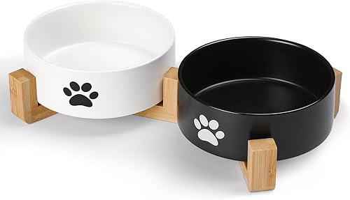 Miniatura 7 de Cuencos Grandes para Perros, Cuenco Antideslizante de Cerámica Pesada para Comida y Agua de Perros con Base de Silicona, Cuenco de Alimentación para