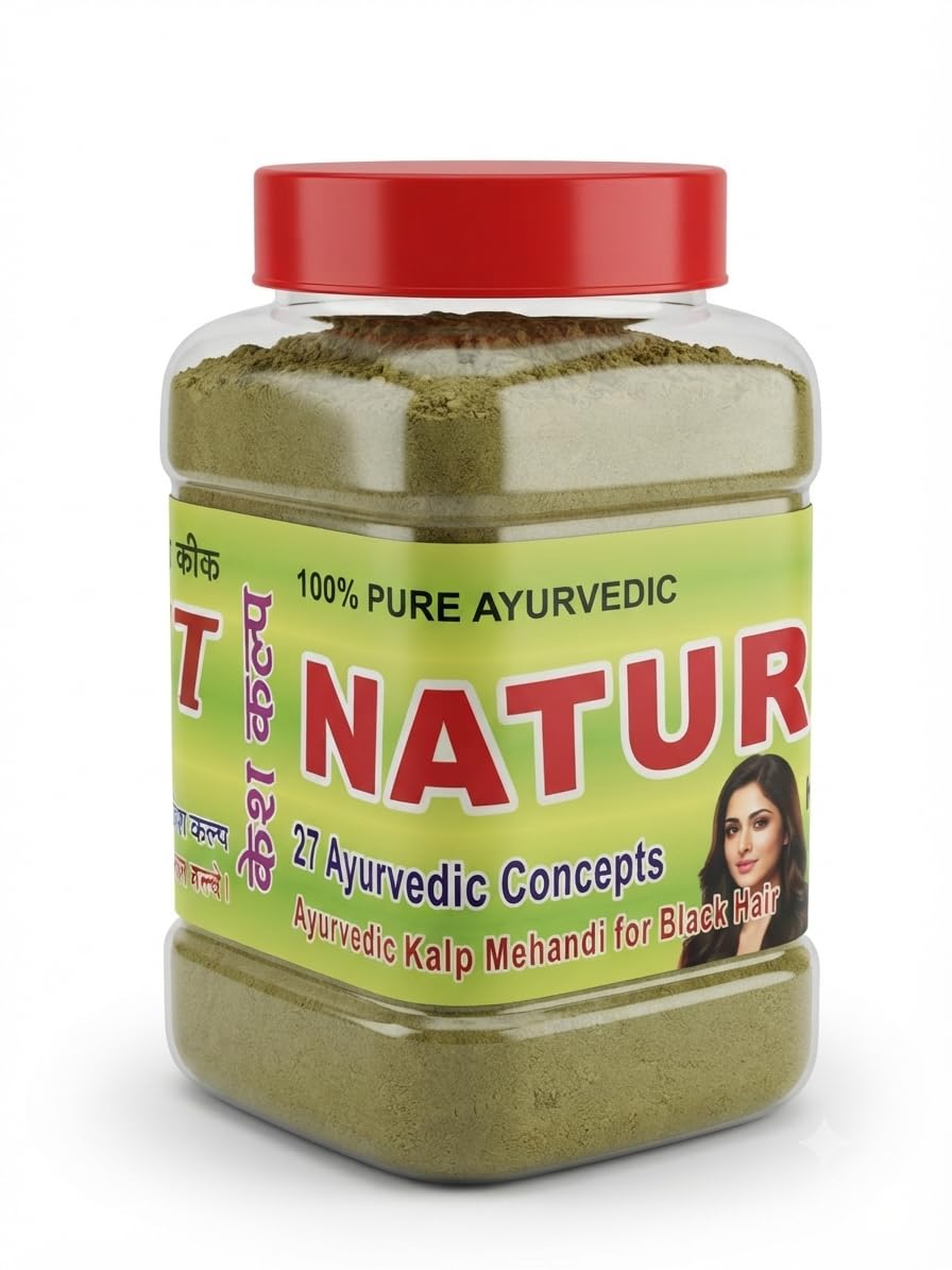Natural Kesh Kalp Ayurvedic Black Hair Mehandi Powder Jar | 27 Herbs Blend, White Hair Coverage, Scalp Nourishment, 100% Pure Ayurvedic, Adds Shine-image-15