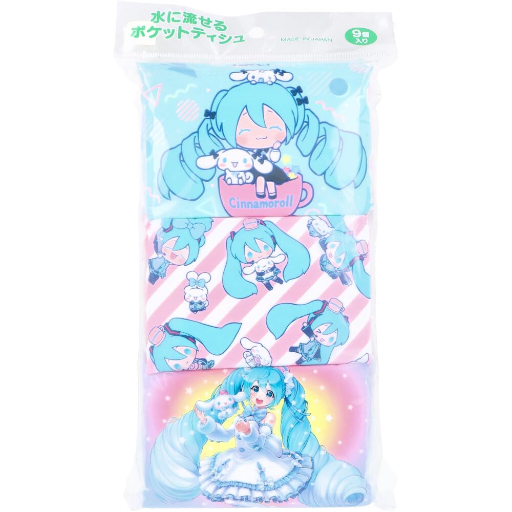 Amazon.co.jp: 水に流せるポケットティシュ 初音ミク×シナモロール 16 