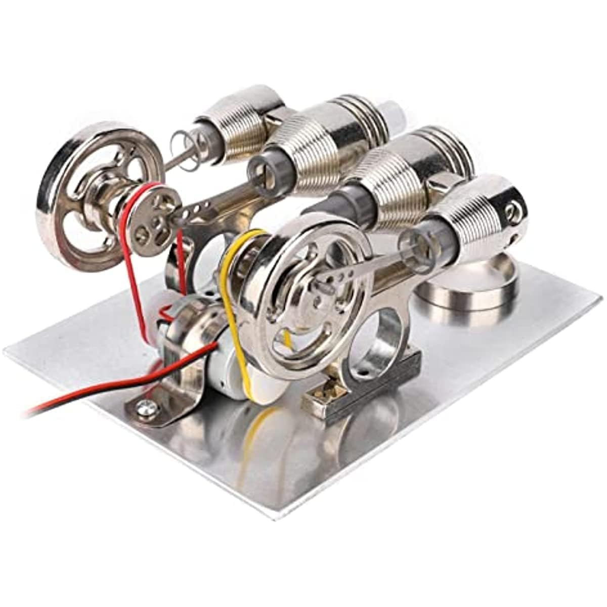 Pratico Motore Stirling 4 Cilindri per Bambini per l'Apprendimento Fisico/Meccanico per Insegnanti Props Dimostrazione