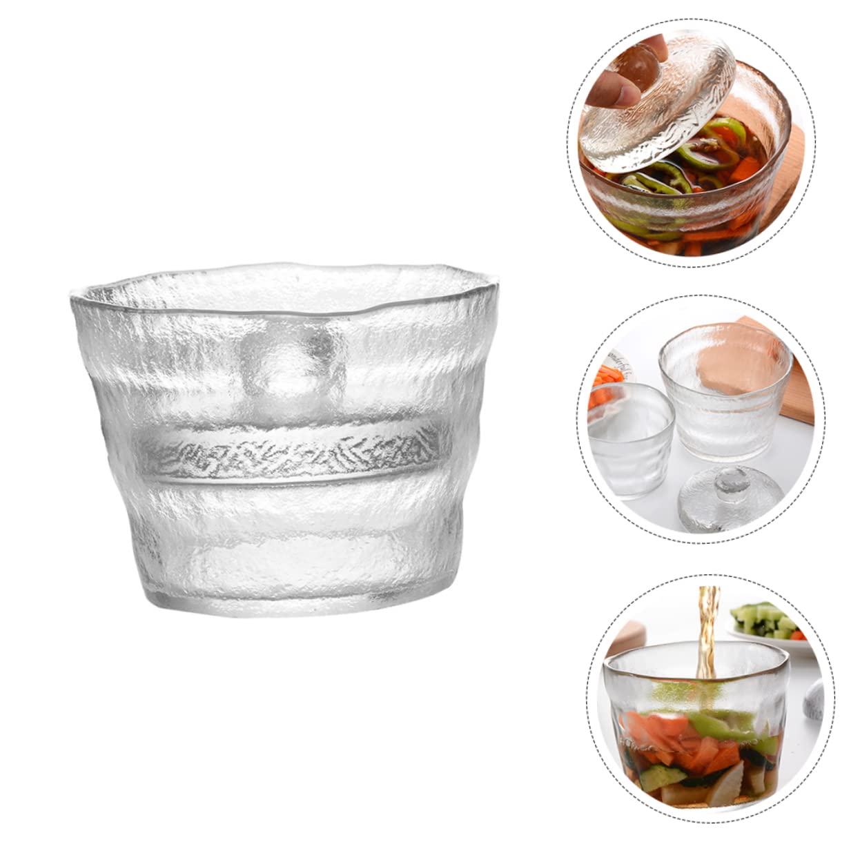 Mikikit Bote para Encurtidos de Vidrio sin con Tapa Hermética Recipiente Transparente para Almacenamiento y Conservación de Alimentos Cocina con Buena Conservación y Protección contra