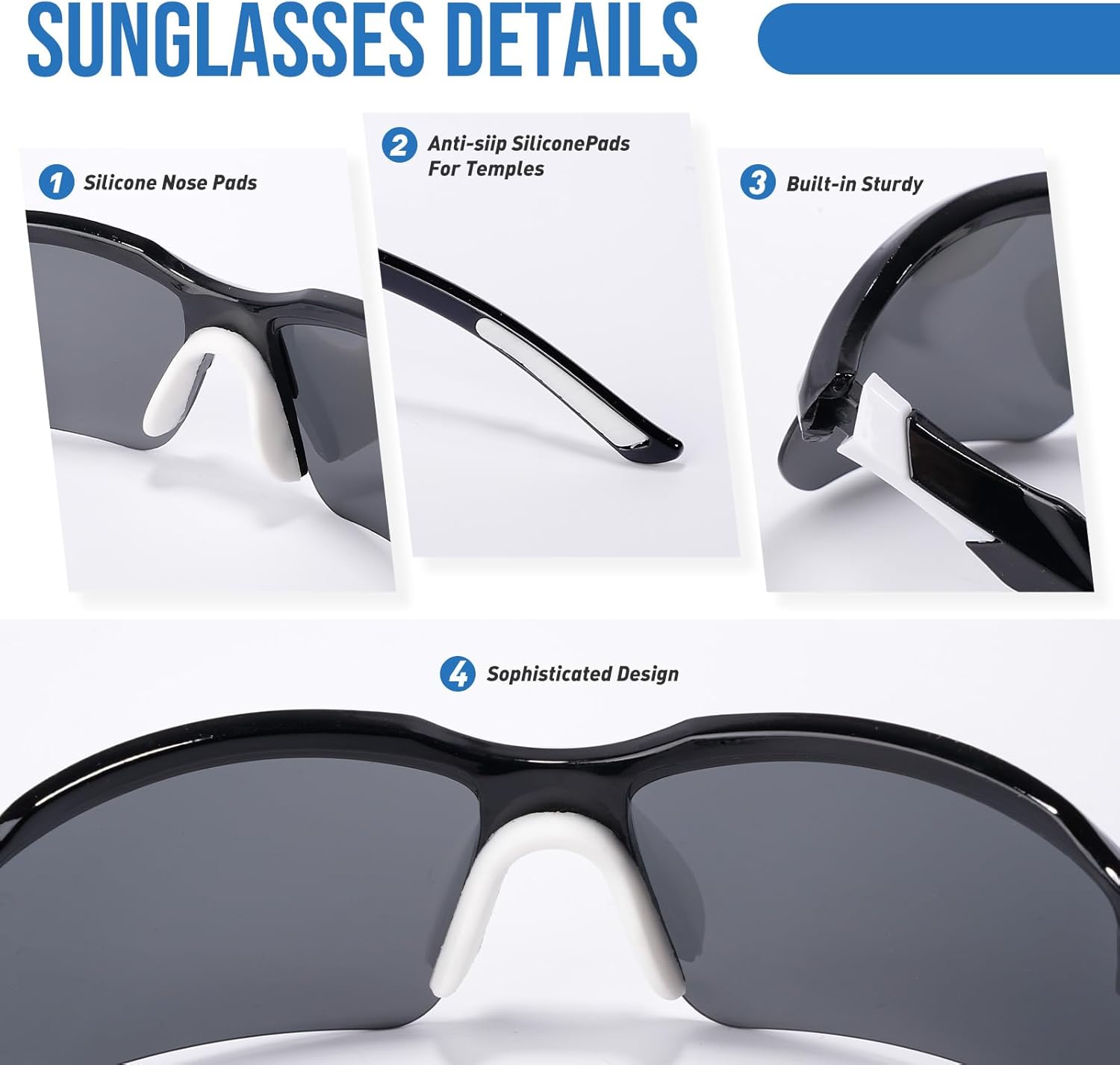 Sports Glasses for Men & Women: Windproof Sunglasses for Cycling, Fishing, Driving