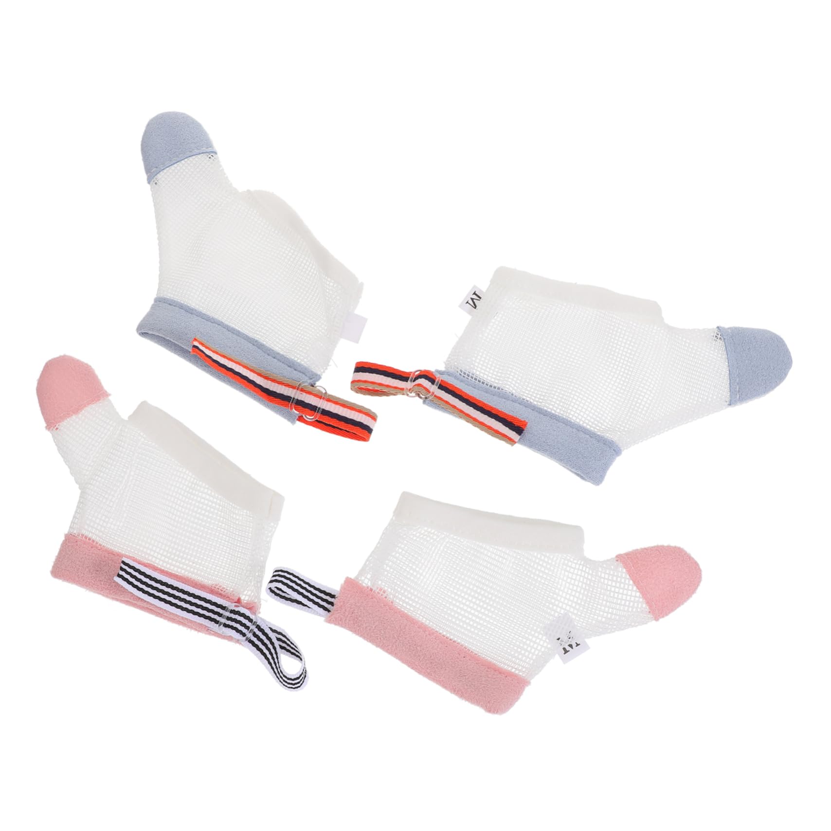 MILISTEN Teething Toys Baby Toys 2 Pares de Guantes para Dejar de Chuparse El Pulgar para La Dentición Corrector Guantes para El Pulgar Protección Transpirable Ajustable Mordedores