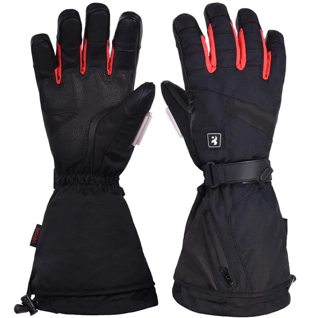 CHEWYNP Guantes calefactables de Piel de Cabra, para Hombres y Mujeres, 3000 MAh, Recargables, eléctricos, para Artritis, Calentadores de Manos, Guantes de esquí calefactables, Mitones, ni