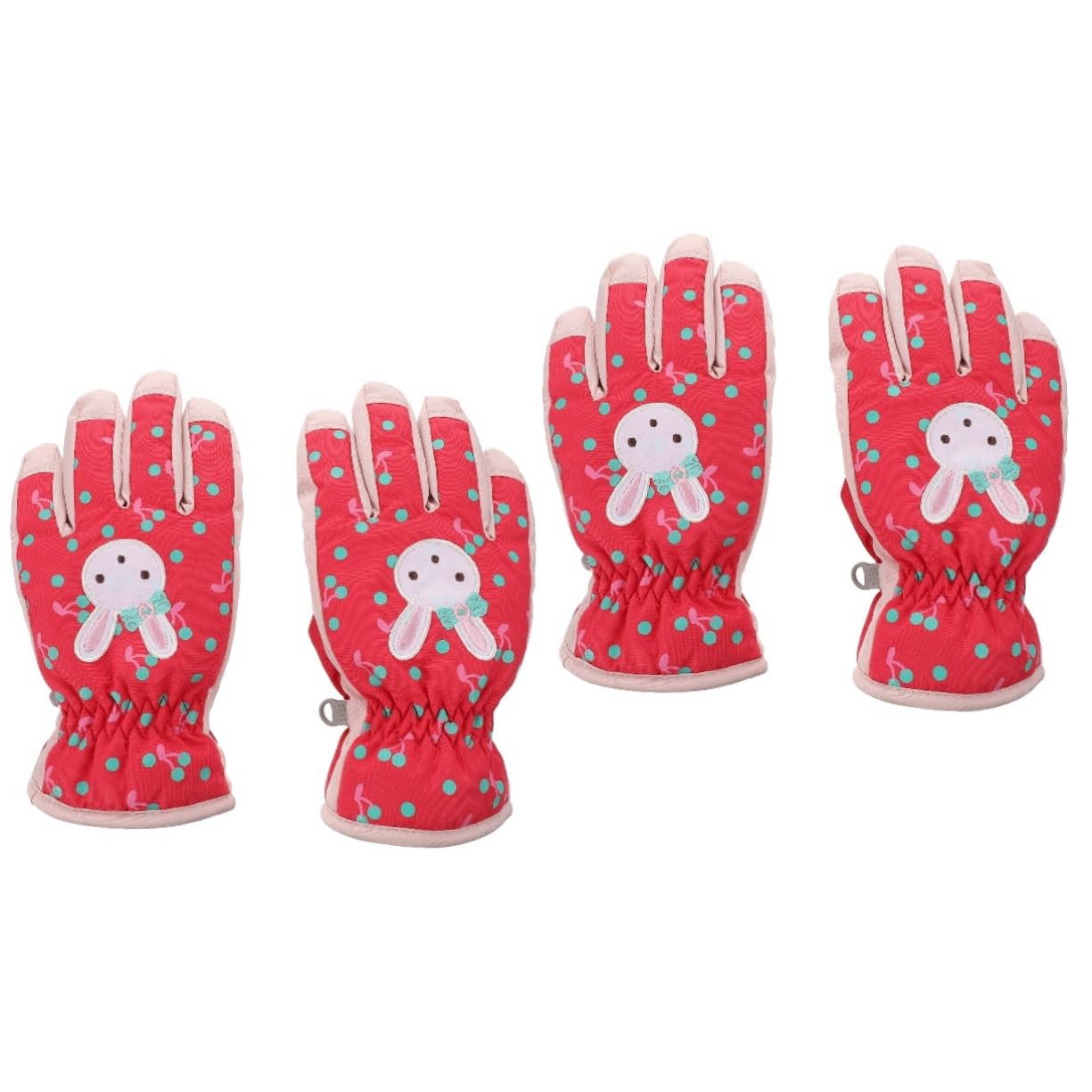 Sosoport 2paare Junge Mädchen Skihandschuhe Und Winddicht Für Outdoor-Sportarten Wie Skifahren Und Radfahren Mit Elastischem Handgelenk Und Temperaturverschluss