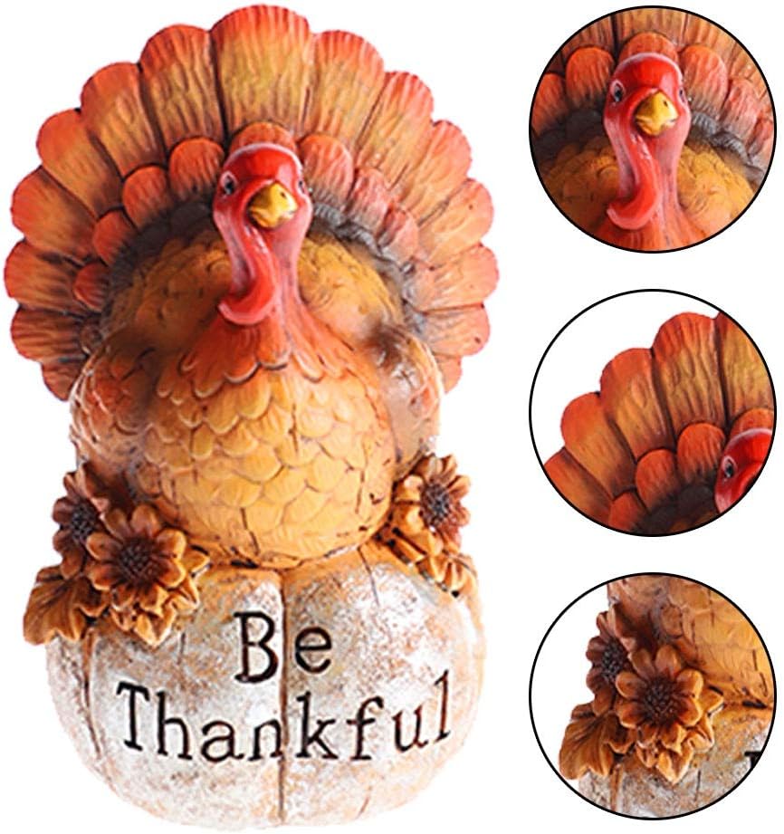 MorTime Thanksgiving Decorations Hand-Painted Turkey Pumpkin, Tabletop Turkey Fall Autumn Decor for Living Room Bedroom Kitchen Thanksgiving Harvest Day