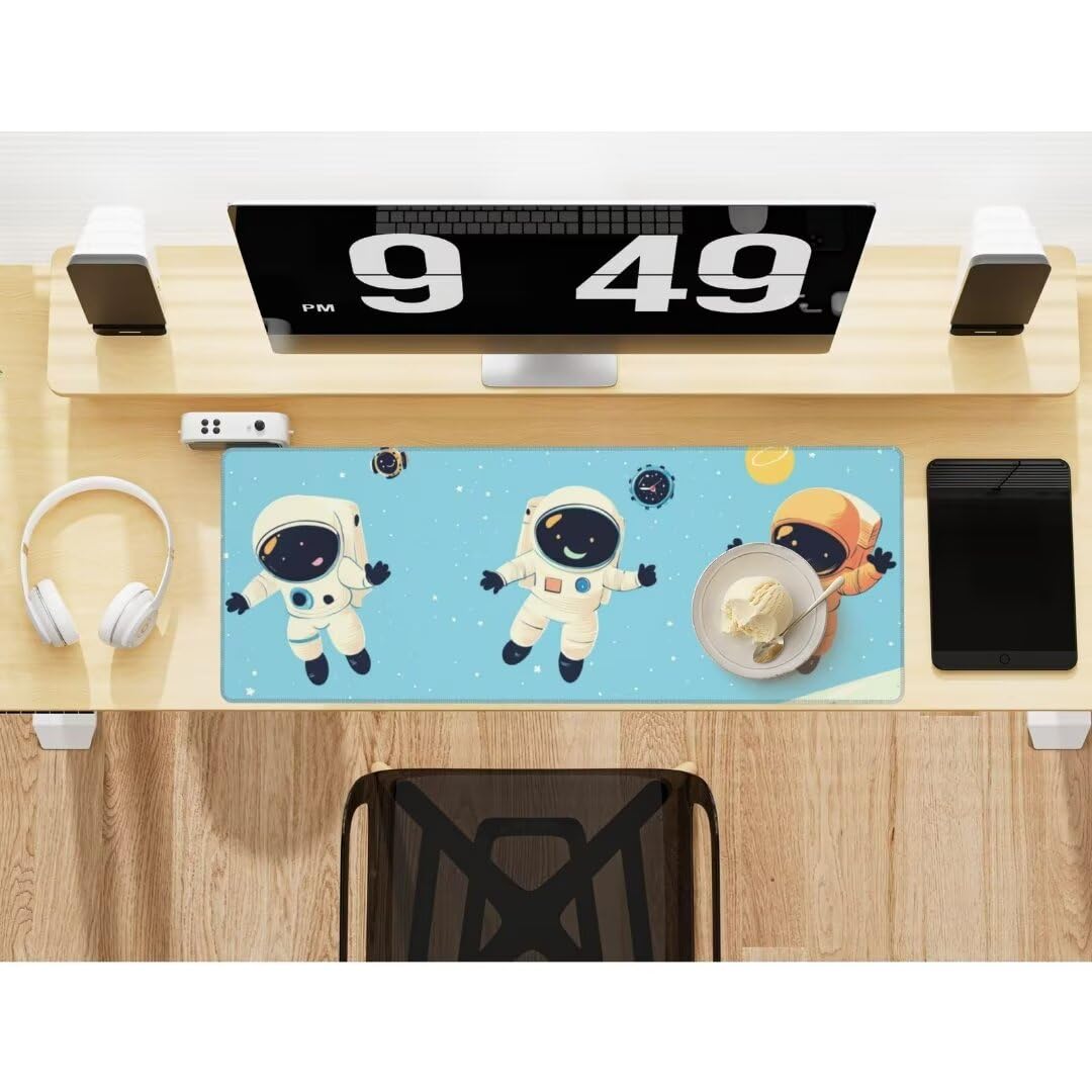 DHSBD Eenvoudige Blauwe Xl-Muismat van 60 X 40 Cm, Grote Gaming-Muismat