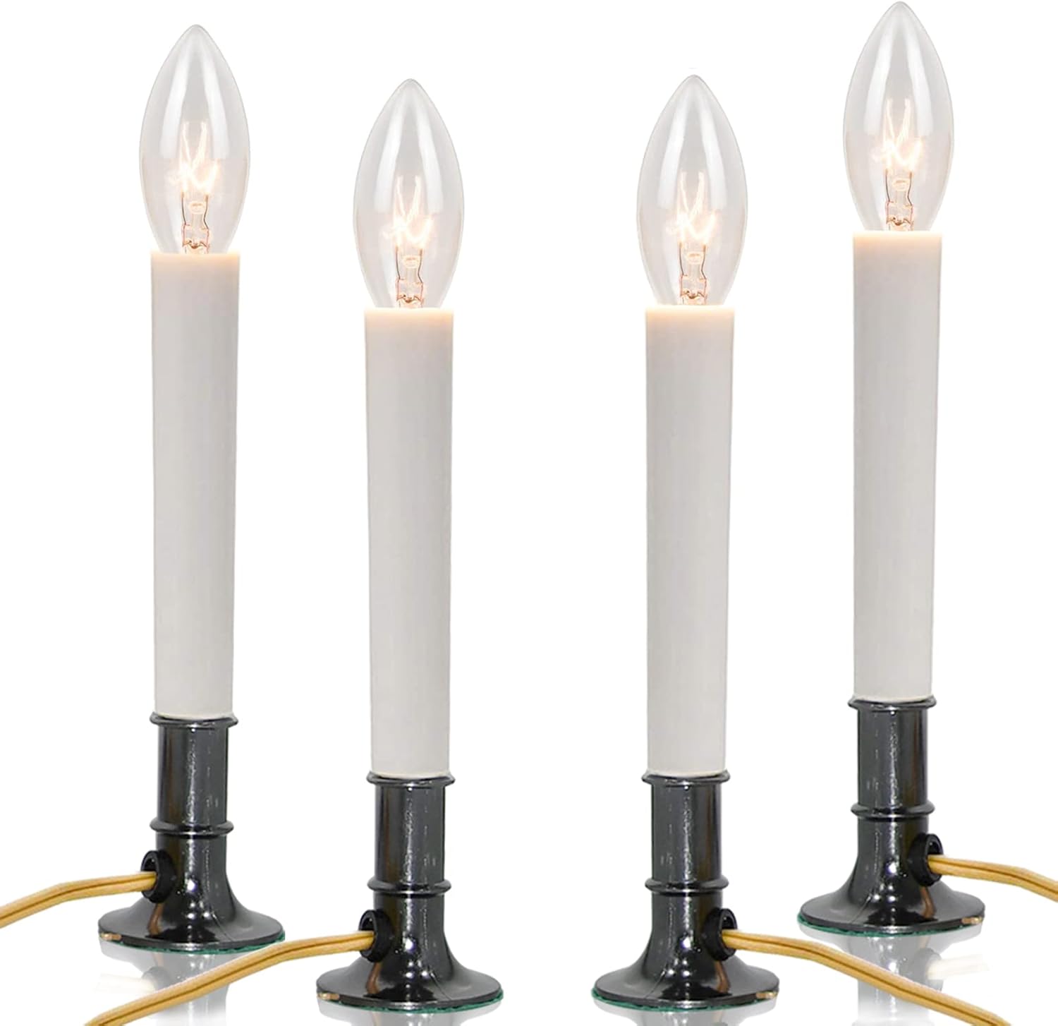 Bokoiuu Electric Window Candles Lights with Pewter Plated