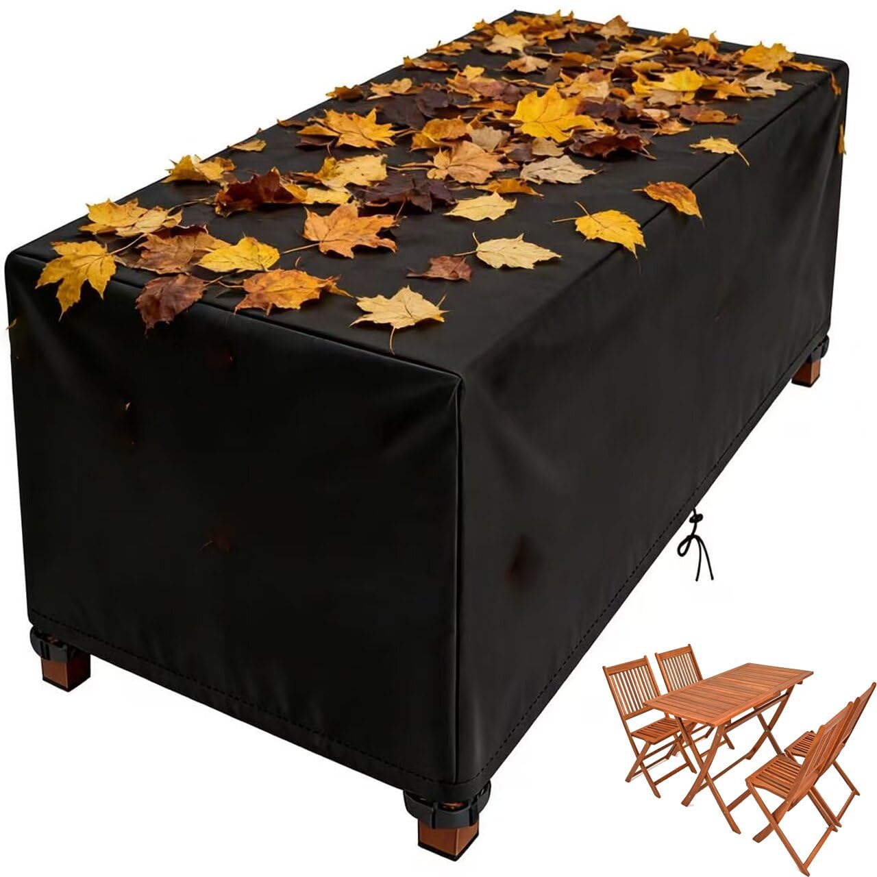 Garden Furniture Cover Waterproof 190x150x70cm/LxWxH 600D Oxford Fabric Outdoor Patio Furniture Covers for Rattan Garden Table Chair Sofa,Provide All-Weather Protection Patio Table Covers,Black