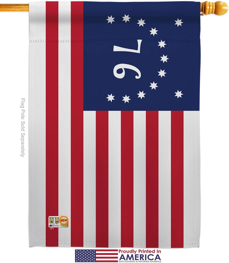 Bennington Garden House Flags Set Americana US Historic July Memorial Veteran Independence United State American Small Decorative Gift Yard Banner Made In USA 28 X 40