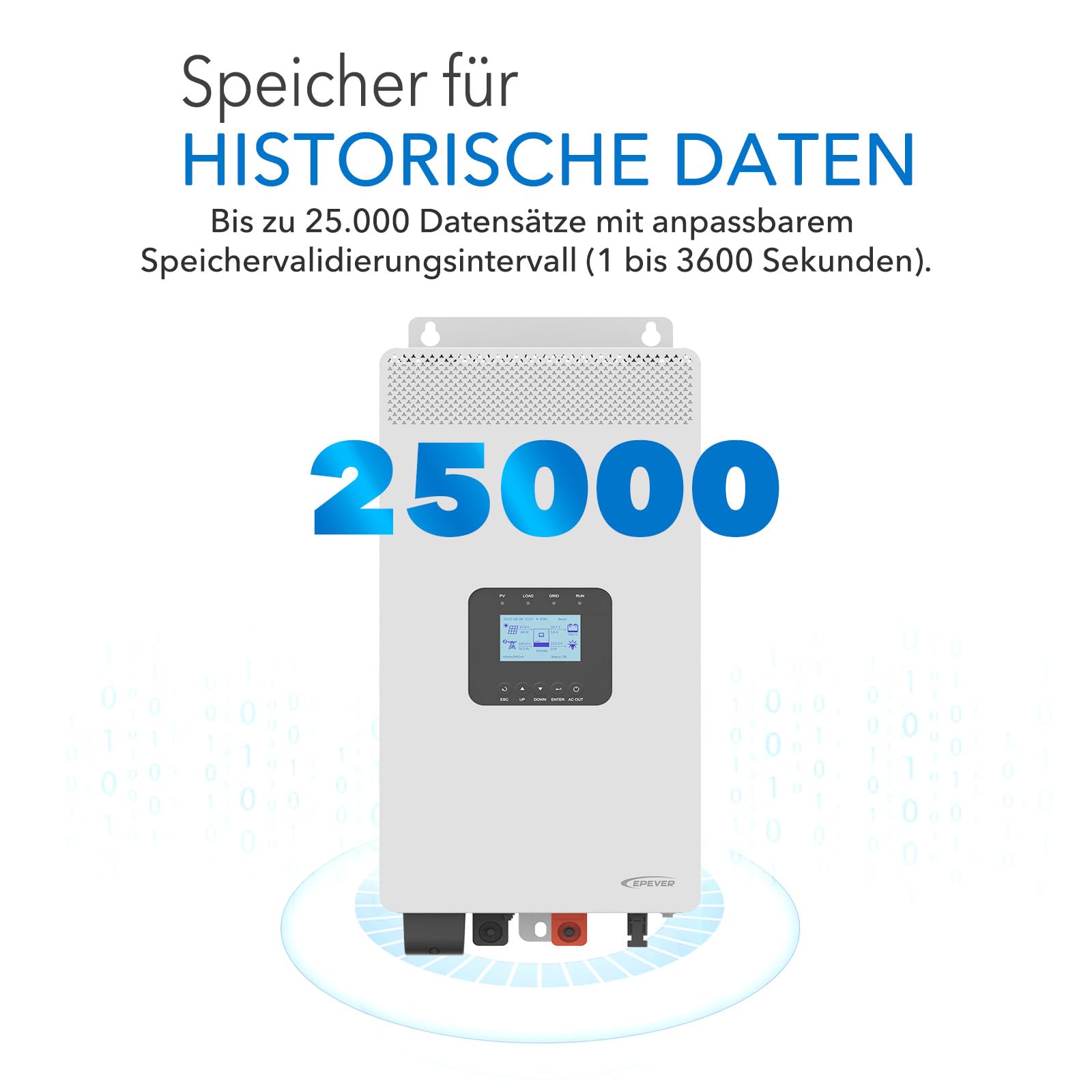 EPEVER® Hybridwechselrichter Inverter/Charger_3500W/48VDC/60A, ideal für Wohnmobile, Campingausrüstung, Marineanwendungen und Notstromsysteme.