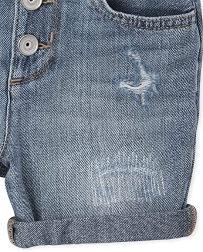 The Children's Place Girls The Children's Place High Waist Button Front Denim Girlfriend Shorts, Ivy Wash, 6X-Large-7X-Large Us #TOP2