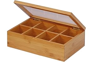 Oceanstar - TB1323 Oceanstar Bamboo Tea Box, 12 Inch, Natural