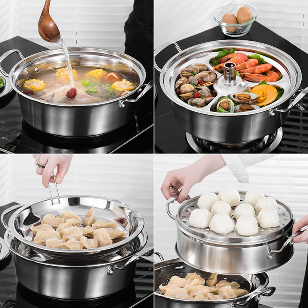 Amazon｜蒸し鍋 3段 蒸し器 蒸しもの鍋 蒸鍋 厚い鍋 両手鍋 蒸器 満菜
