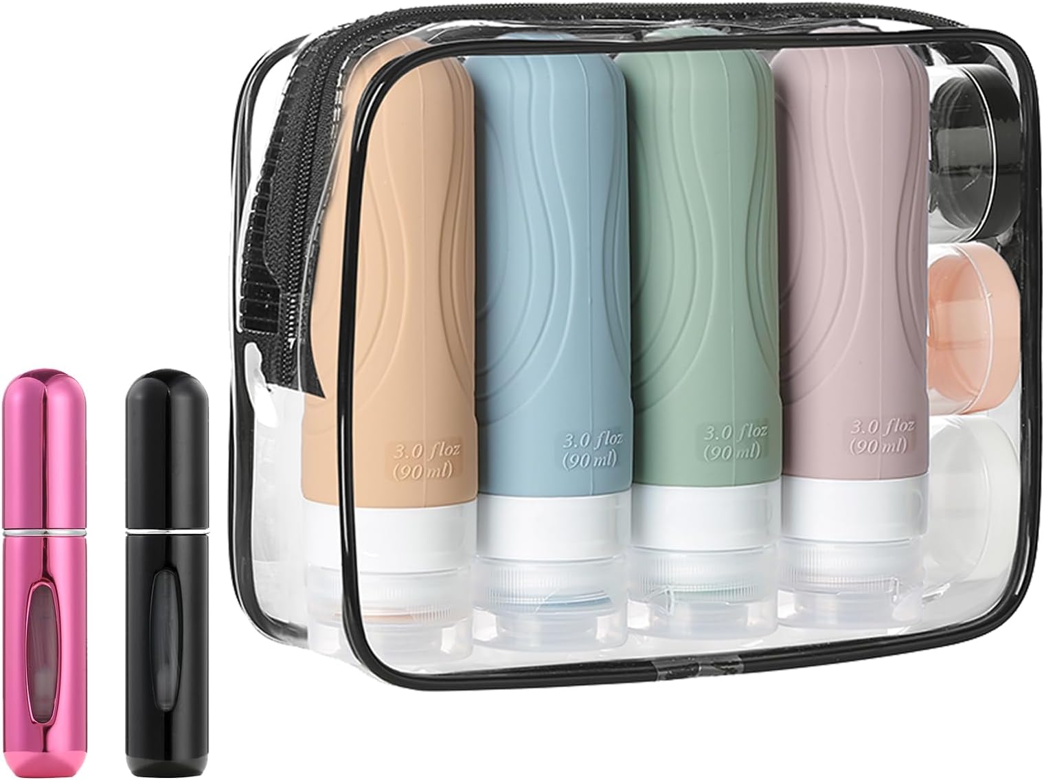 SaineeyCN 12 Pack Travel Size Bottles, Tsa Approved 3oz