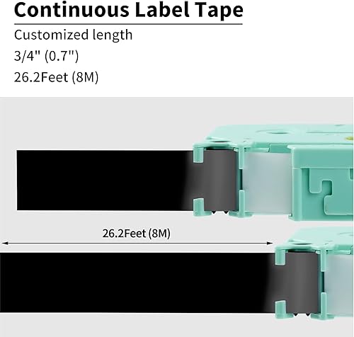 Miniatura 3 de Vixic 480BT - Cinta de etiquetas 4B35Z, compatible con Brother TZe, cinta de etiquetas laminada P Touch de 0.709 in, 0.7 pulgadas, blanco sobre