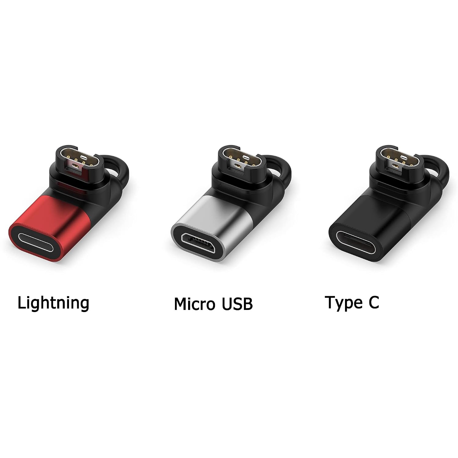 3 pack for lightningmicro usbtype c female to for garmin smartwatch charging connector male adapter replacement for garmin fenix 7s77x6s66x5s