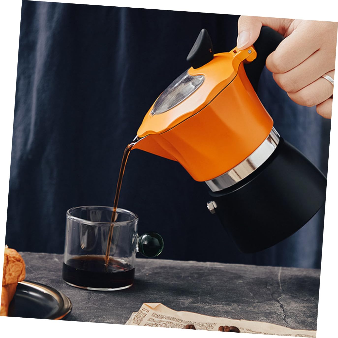 VALICLUD Cafetera Manual Para Espresso Cafetera De Color Negro Para Uso Casa Café Concentrado Fácilmente