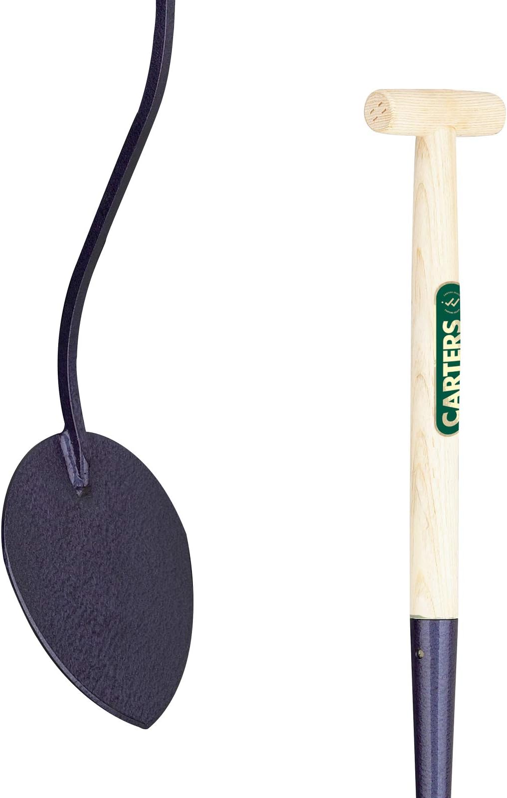 PDL – Pegdev - Carters TURF LIFTER Lifting Iron - Traditional Wood Handle Lawn Grass Spade Cutter. 48'' Ash Shaped T Handle