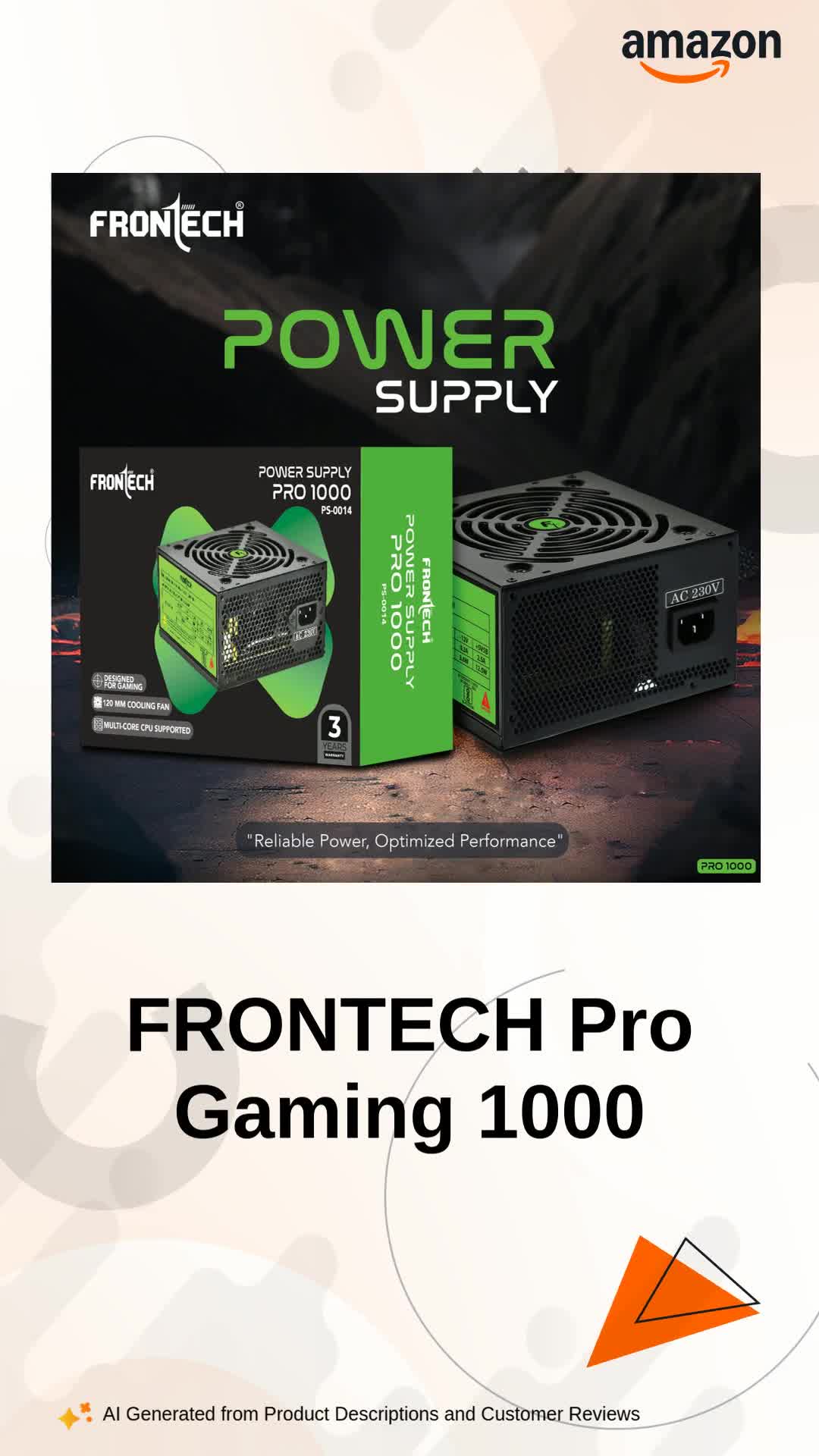 Amazon.in: Buy FRONTECH Pro Gaming 1000 High-Efficiency Power